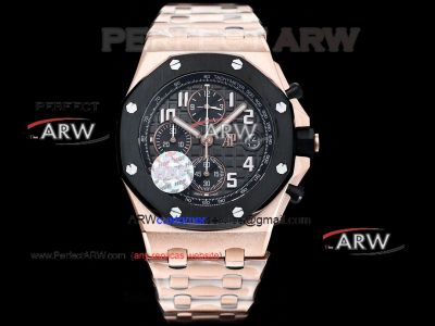 HBF Factory Clone Audemars Piguet Royal Oak Offshore Chronograph Black Rose Gold Watch